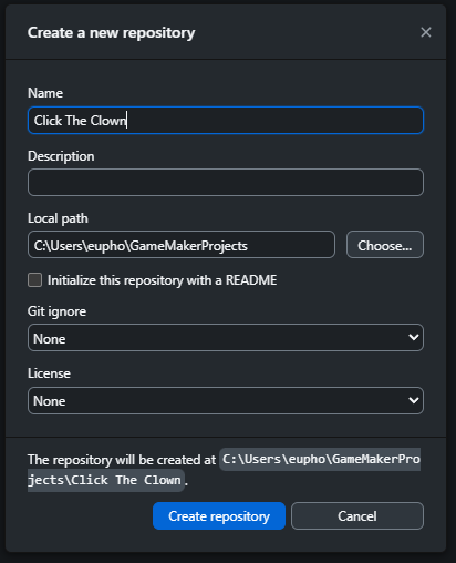 GitHub Desktop Create New Repository