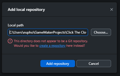 GitHub Desktop Warning