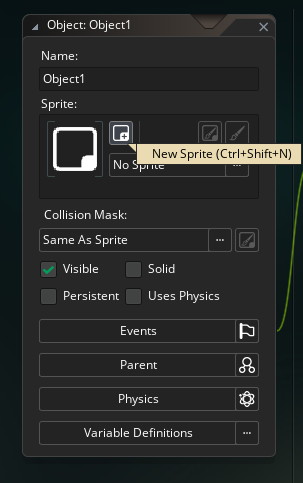 Create a new sprite button